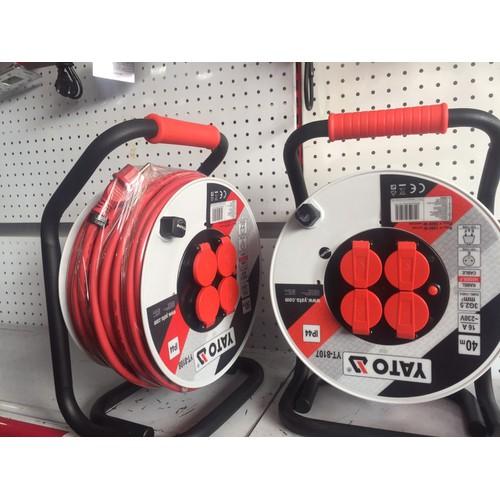 Ổ cắm điện quay tay kiểu rulo công suất 16A. 30m Yato YT-8016 Có nắp che a.n toàn