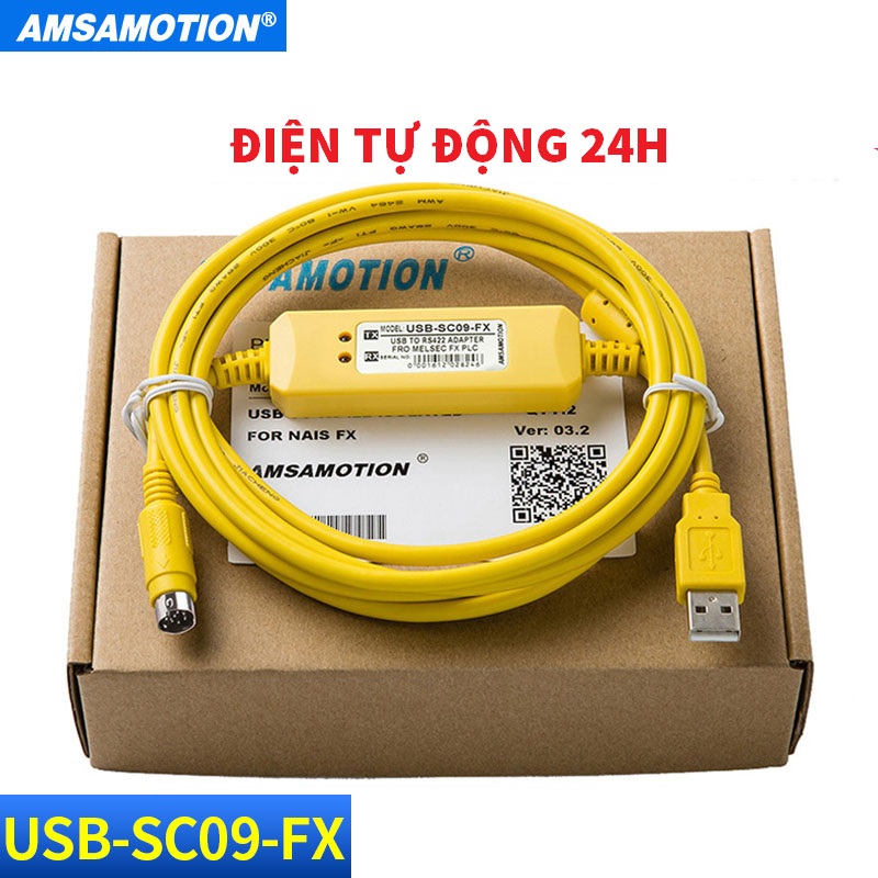 Usb-sc09-fx cáp lập trình plc mitshubishi fx0n, fx1n, fx1s, fx2n, fx3u, fx3g loại mới