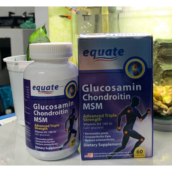 [HCM]Viên Uống Bổ Xương Khớp Equate Glucosamin giảm đau nhức mỏi xương khớp tái tạo mô sụn tăng tiết dịch khớp - Hộp 60 viên