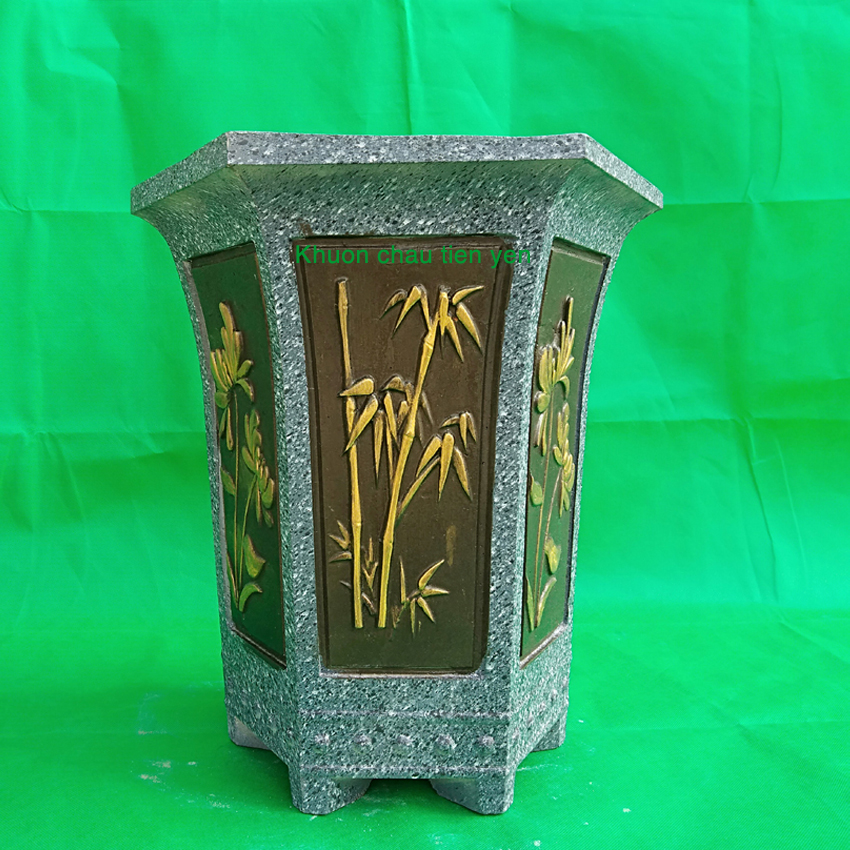 Khuôn chậu Lục giác rộng 19cm cao 22cm nhựa ABS có lòng trong