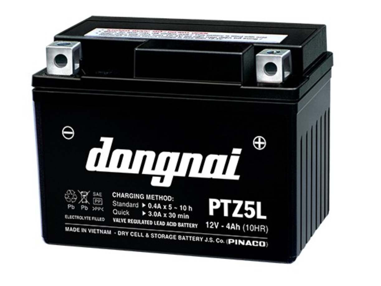 PTZ5L ẮC QUY XE MÁY  KHÔ ĐỒNG NAI (12V-4AH)