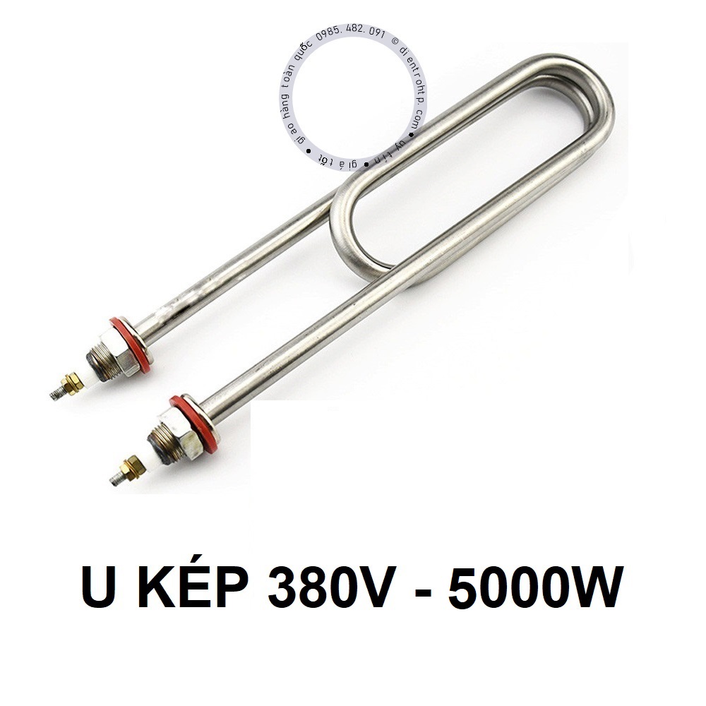 Còng điện U kép, thanh nhiệt đun nước,điện trở 380V - 5kW