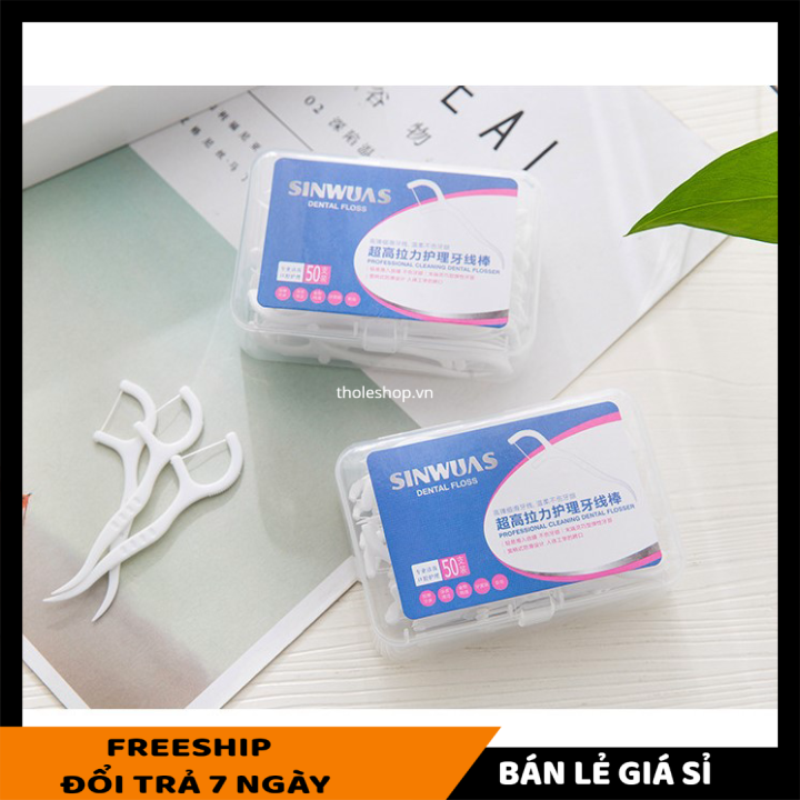 Tăm xỉa răn - Combo 50 tăm xỉa răng 2in1, tăm tích hợp chỉ nha khoa - Chỉ nha khoa - Dụng cụ xỉa răng - Tăm chỉ kẽ răng nhựa hai đầu tiện dụng [LẺ GIÁ SỈ]