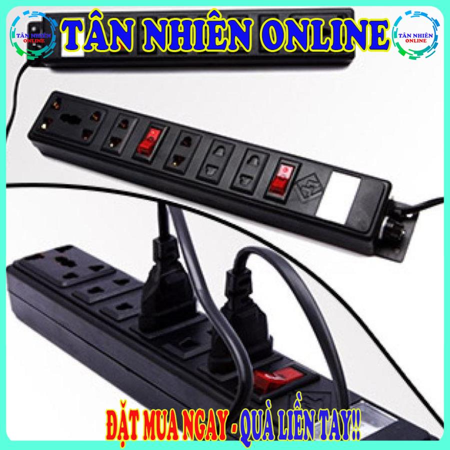 Ổ cắm điện đen đa năng thiết bị điện nhiều lỗ cấm