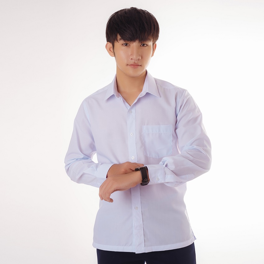 Áo học sinh, áo trắng đồng phục VẠT NGANG tay ngắn và tay dài