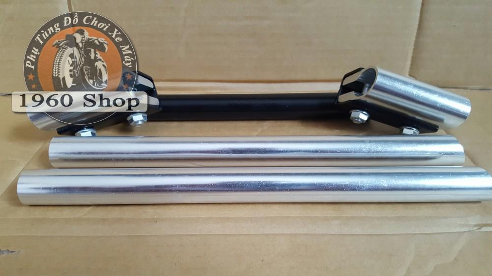 ghi đông xe máy 3 đoạn nhôm cnc lắp được gương gù phù hợp độ Cafe Racer Tracker Win CD 67 Dream CUB và các loại xe máy