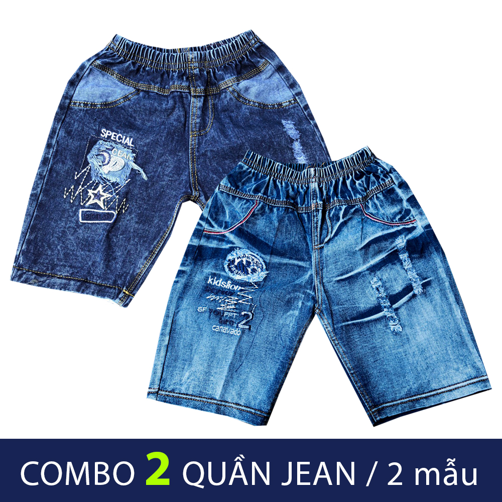 Combo 2 quần Jean size đại bé trai chất jean mềm mịn VNXK size từ 28-45kg không bị trùng mẫu