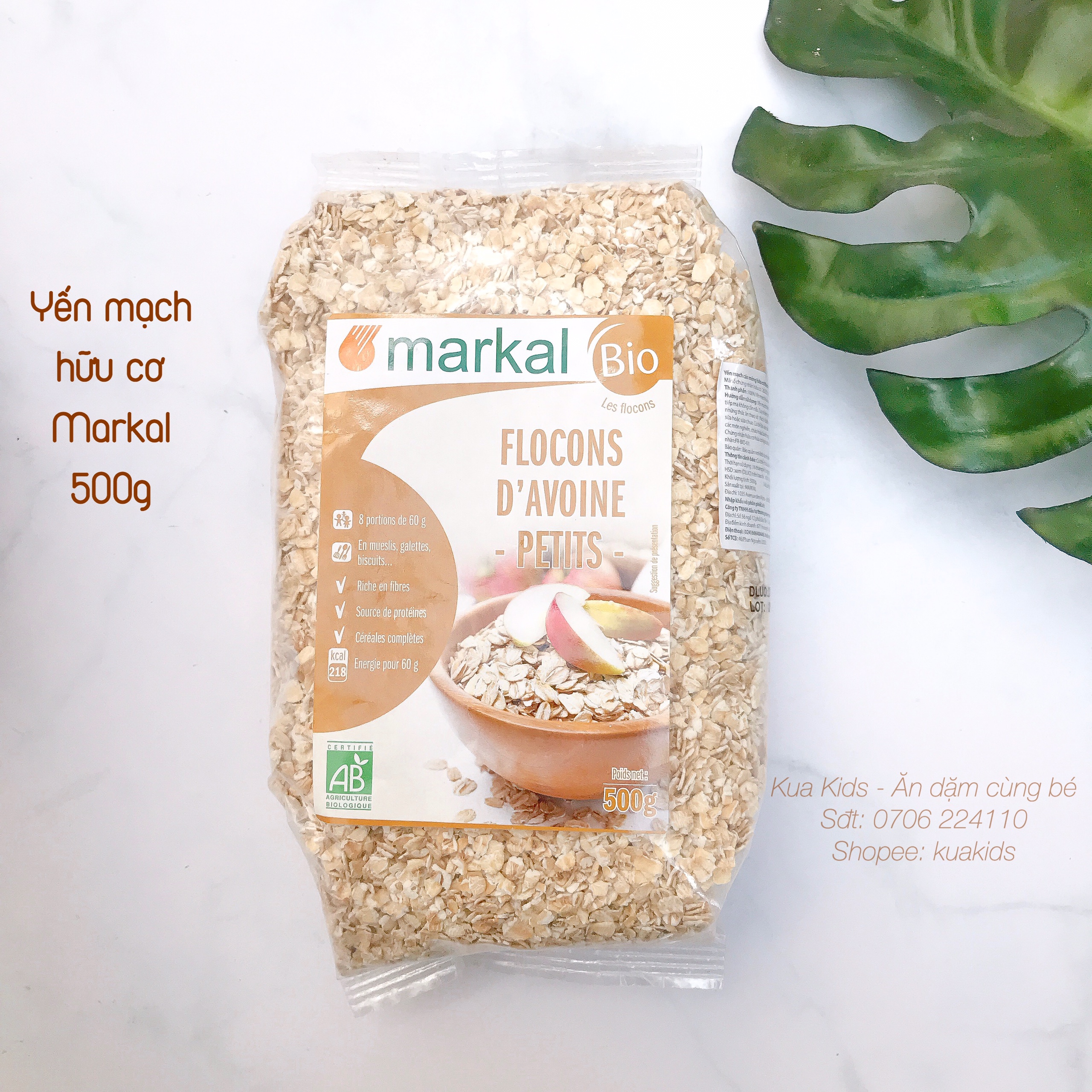 [Lấy mã giảm thêm 30%]Yến Mạch Cán Mỏng Hữu Cơ Markal 500G - 500g