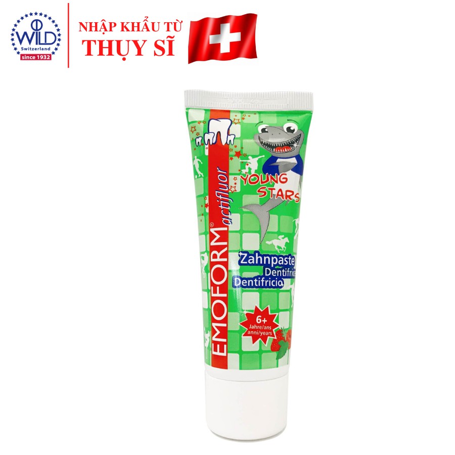 Kem đánh răng cho trẻ 6 - 12 tuổi emoform actifluor youngtars 75ml