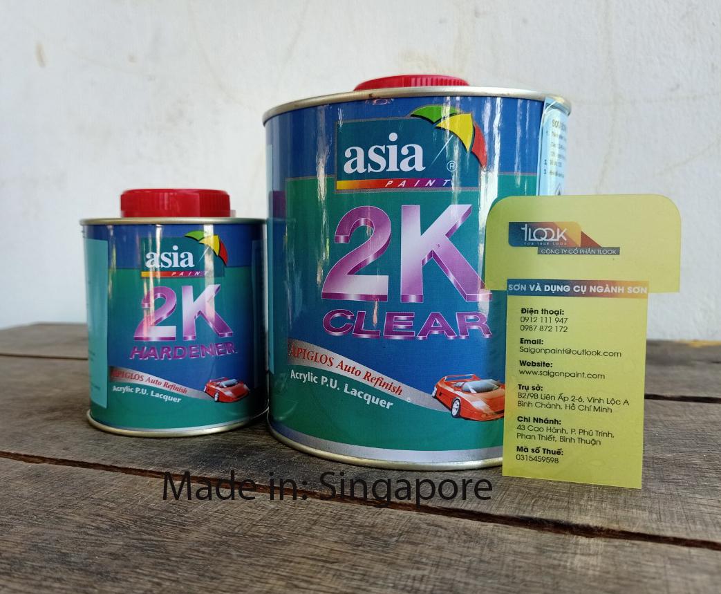 SƠN BÓNG 2K ASIA CLEAR BỘ 1.25L