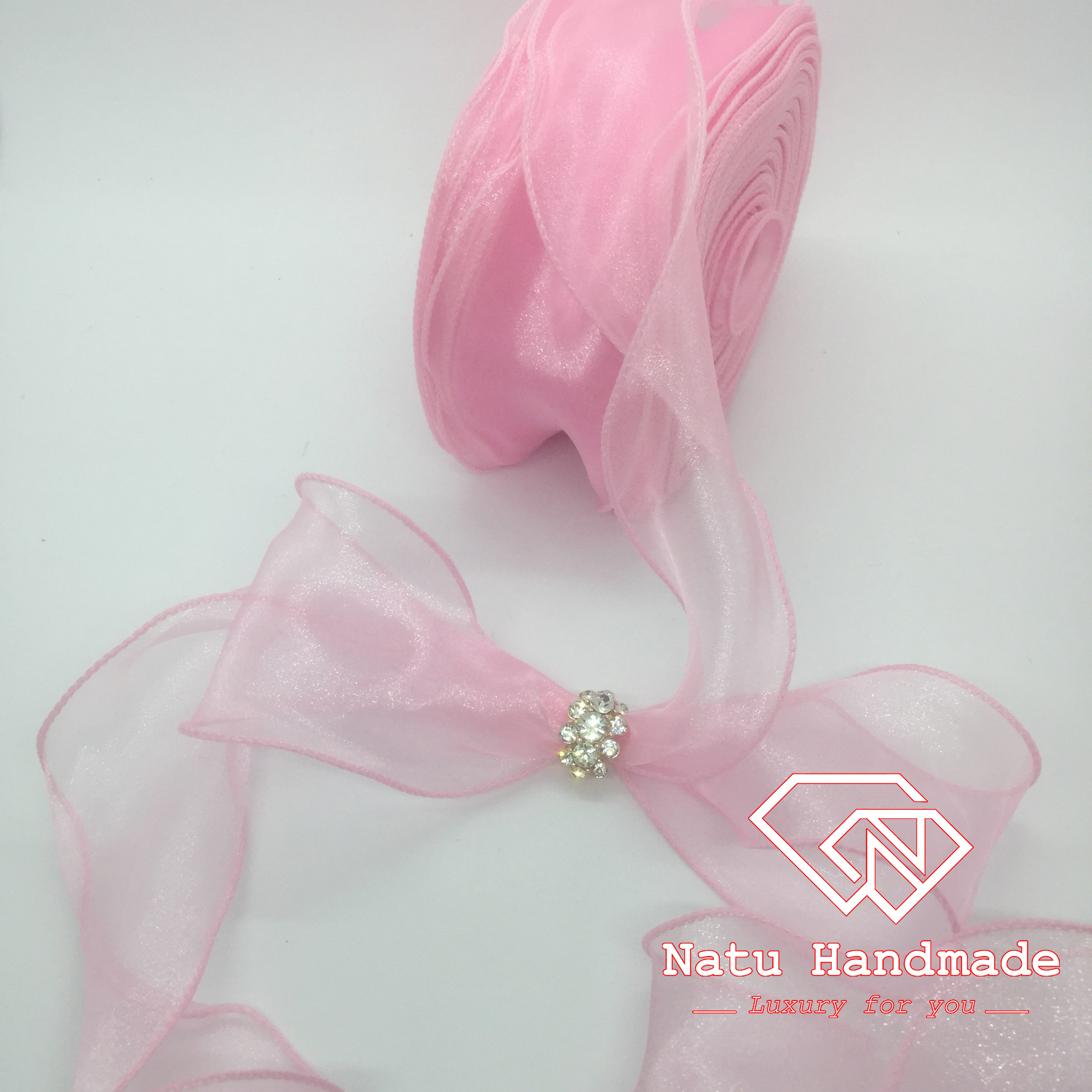 Nguyên liệu làm hoa cài áo-hoa cài tóc Handmade Ruy băng voan viền sóng phụ kiện handmade - 1 mét - Ruybangviensong