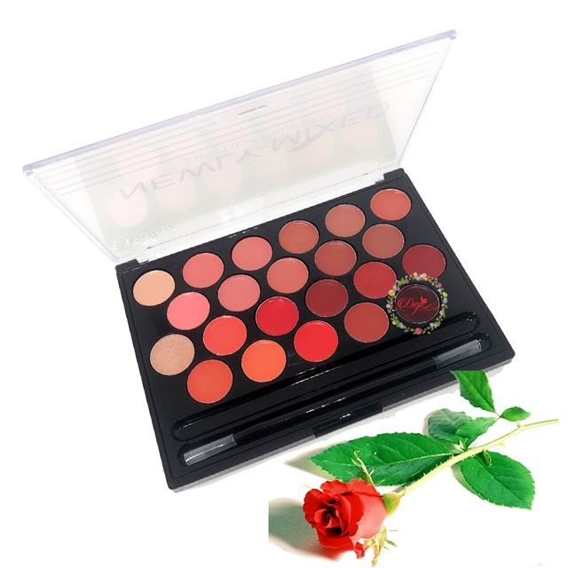 Bảng màu son odbo newly mixed lipstick palette od522 no.03 tone đỏ cam nude