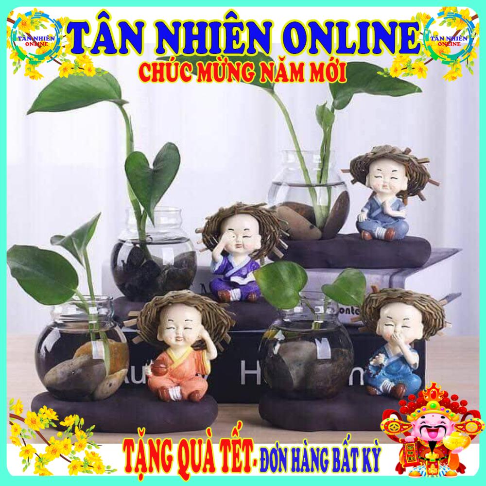 Bộ tượng chú tiểu tứ không đội nón rơm