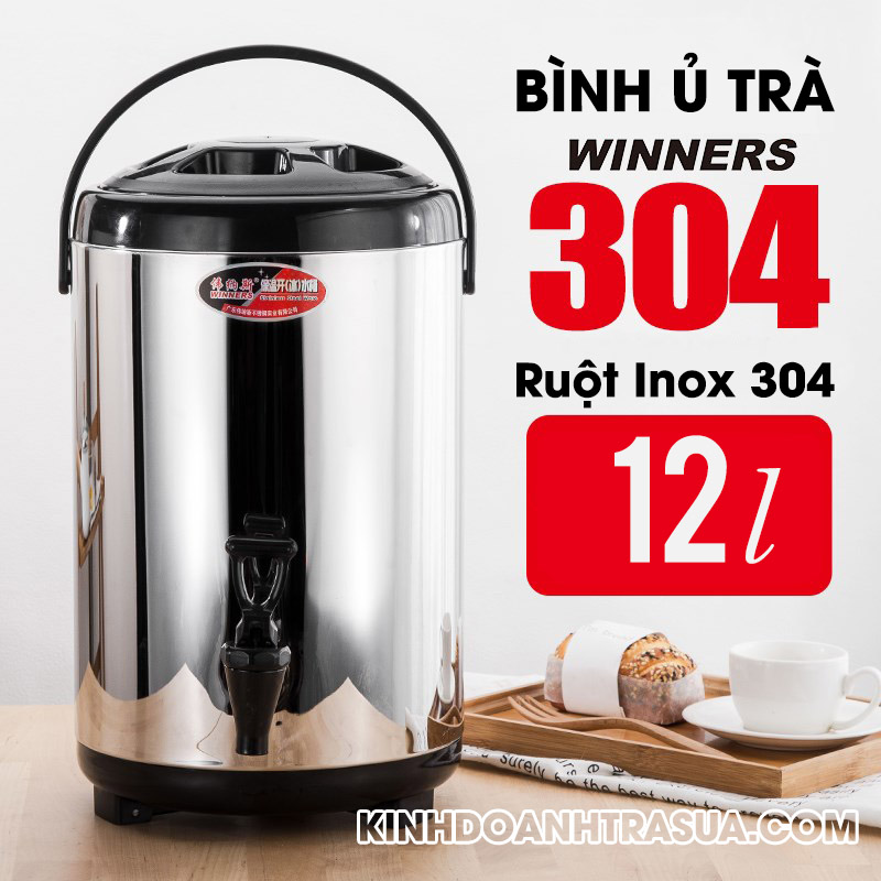 Bình ủ trà winner - inox 304 - dung tích 6l - 8l - 10l - 12l . hàng cao cấp . inox sáng bóng