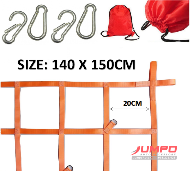 [HCM]Lưới  trùm hàng thùng xe bán tải 150X140 ô 20cm
