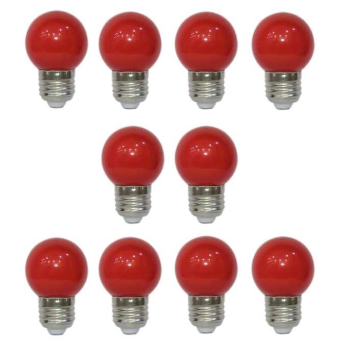 Combo 10 bóng đèn led búp chanh 3w màu đỏ