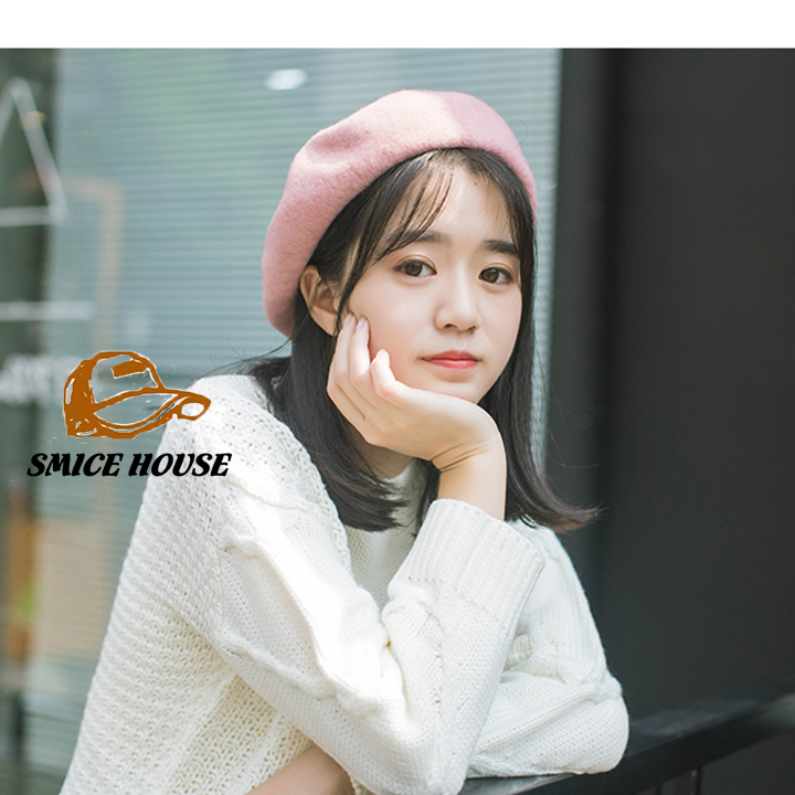 Mũ nồi beret len lông mềm