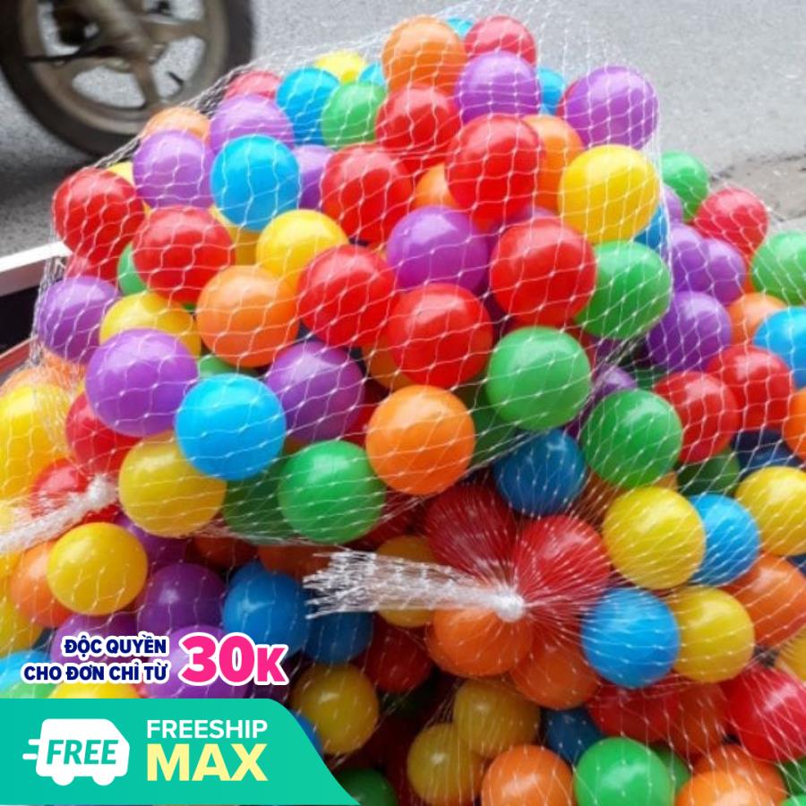 Túi 50 quả bóng cho bé vui chơi - Banh nhựa dày dặn , làm hoàn toàn từ nhựa nguyên sinh , sản xuất tại Việt Nam - Dùng được cho cả nhà banh , bể bơi , khu vui chơi