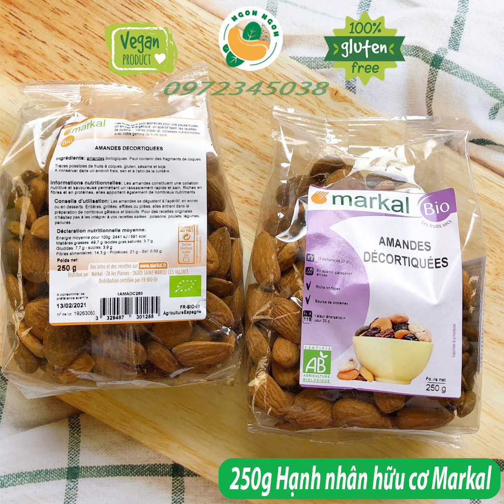 Hạnh nhân hữu cơ Markal 250g - Raw Organic Almonds