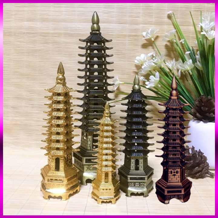 Combo 2 Tháp văn xương cầu công danh, thăng quan tiến chức - Mạ vàng. Cầu công danh, thăng quan tiến chức. Đặt ở bàn làm việc, bàn thờ, kệ sách để cầu may mắn trong công việc