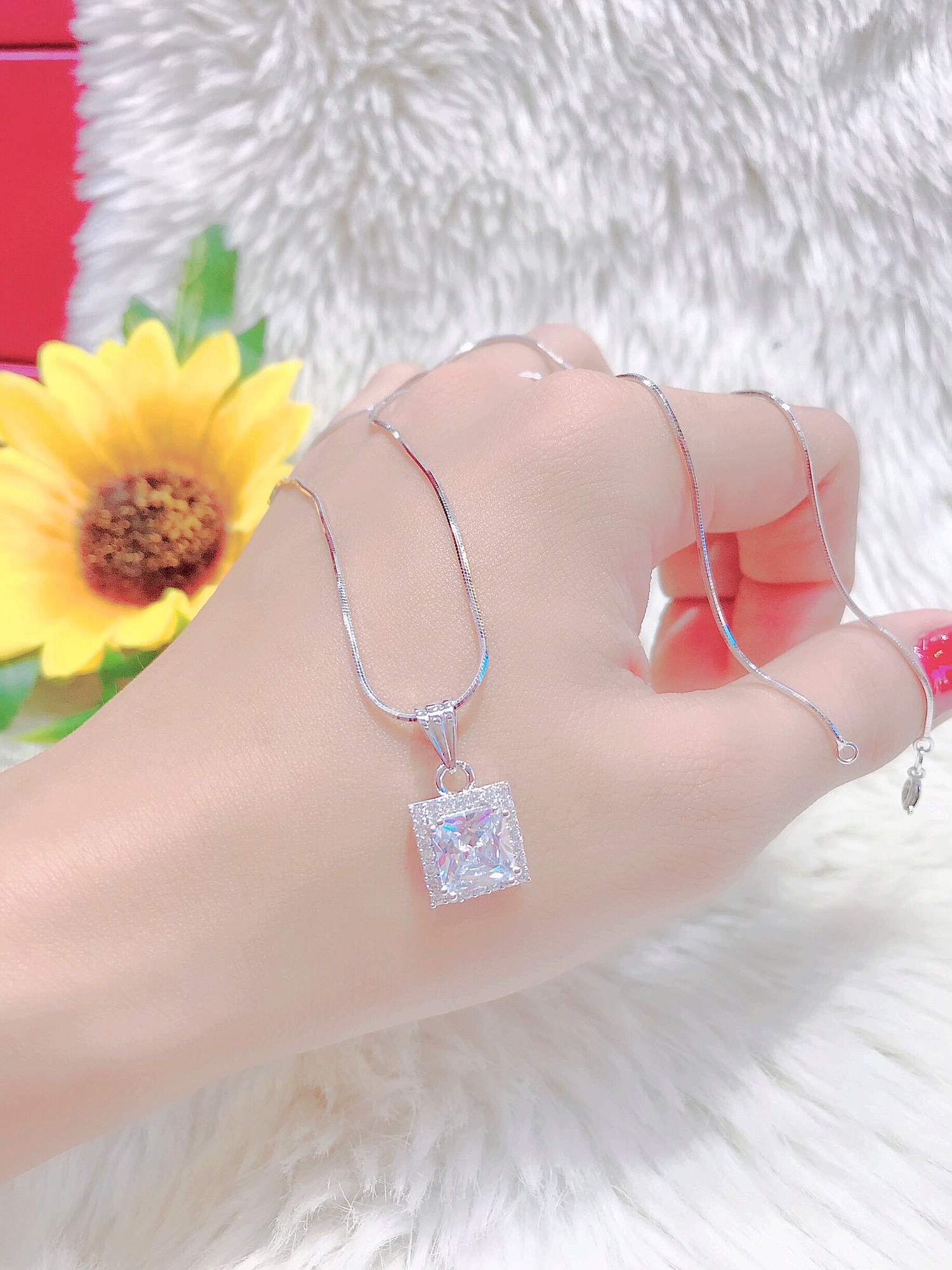 Dây chuyền nữ mạ bạch kim kiểu dáng tinh xảo cao cấp giá rẻ  U.daychuyen266