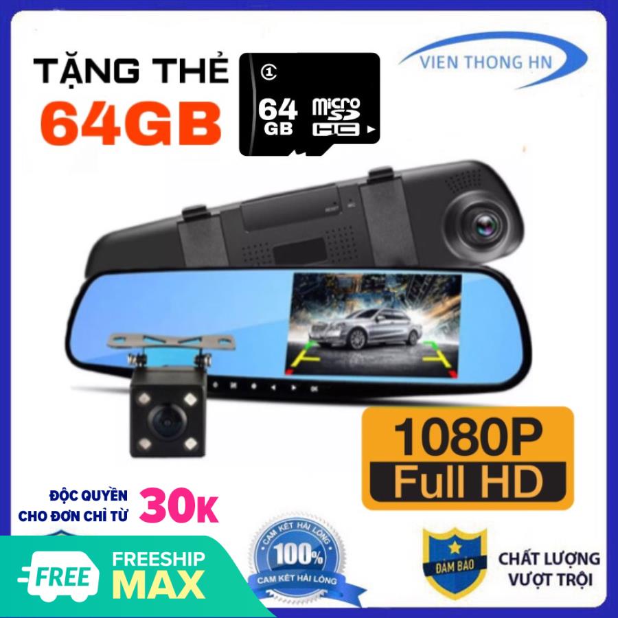 Camera hành trình x700 ô tô xe hơi xe tải oto dạng gương chiếu hậu màn full HD 1080P tích hợp camera sau lùi xe - Vien Thong HN
