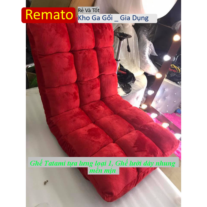 Ghế Tatami tựa lưng loại 1, Ghế lười dày nhung mền mịn