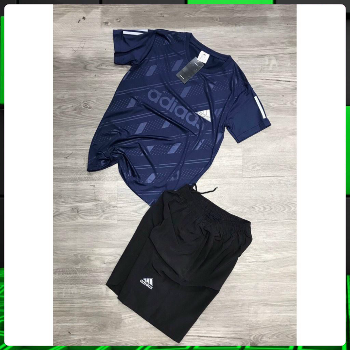 Bộ Hè Nam, Bộ Thể Thao Nam Adidas Cộc tay chất liệu thun lạnh mềm mịn