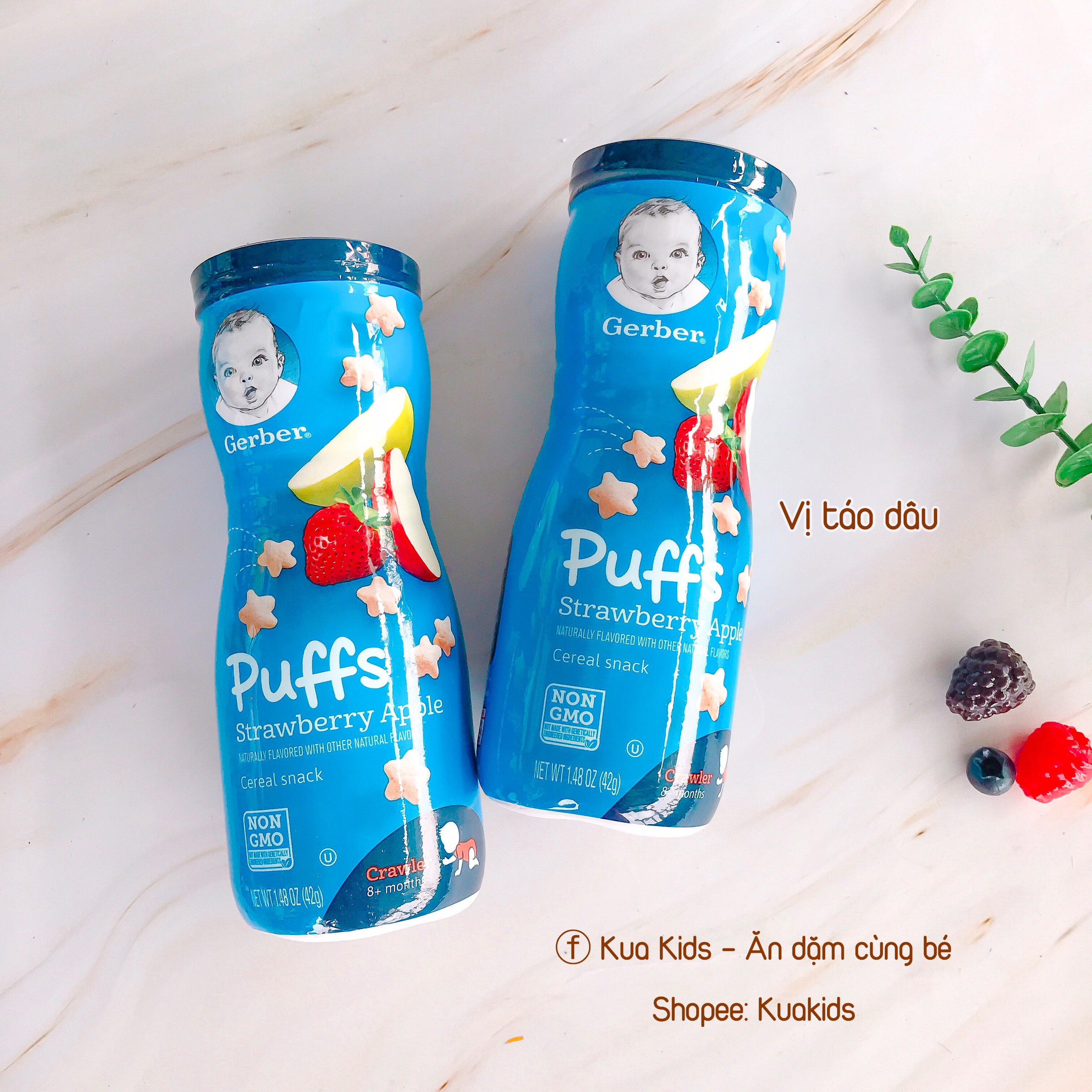 Bánh ăn dặm gerber cho bé từ 8m+ - táo dâu