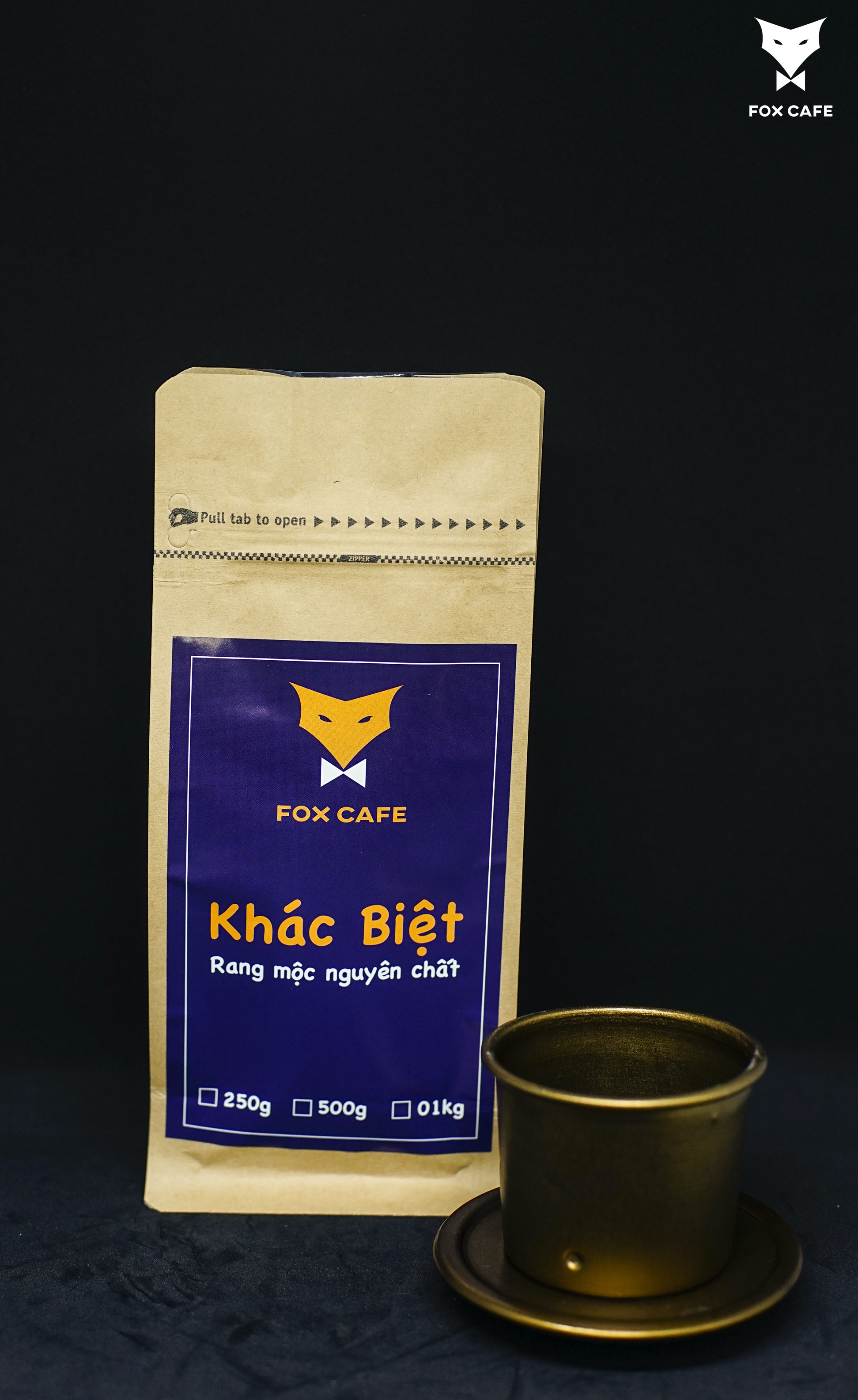 Cafe nguyên chất arabica nguyên hạt - fox cafe - khác biệt 250g