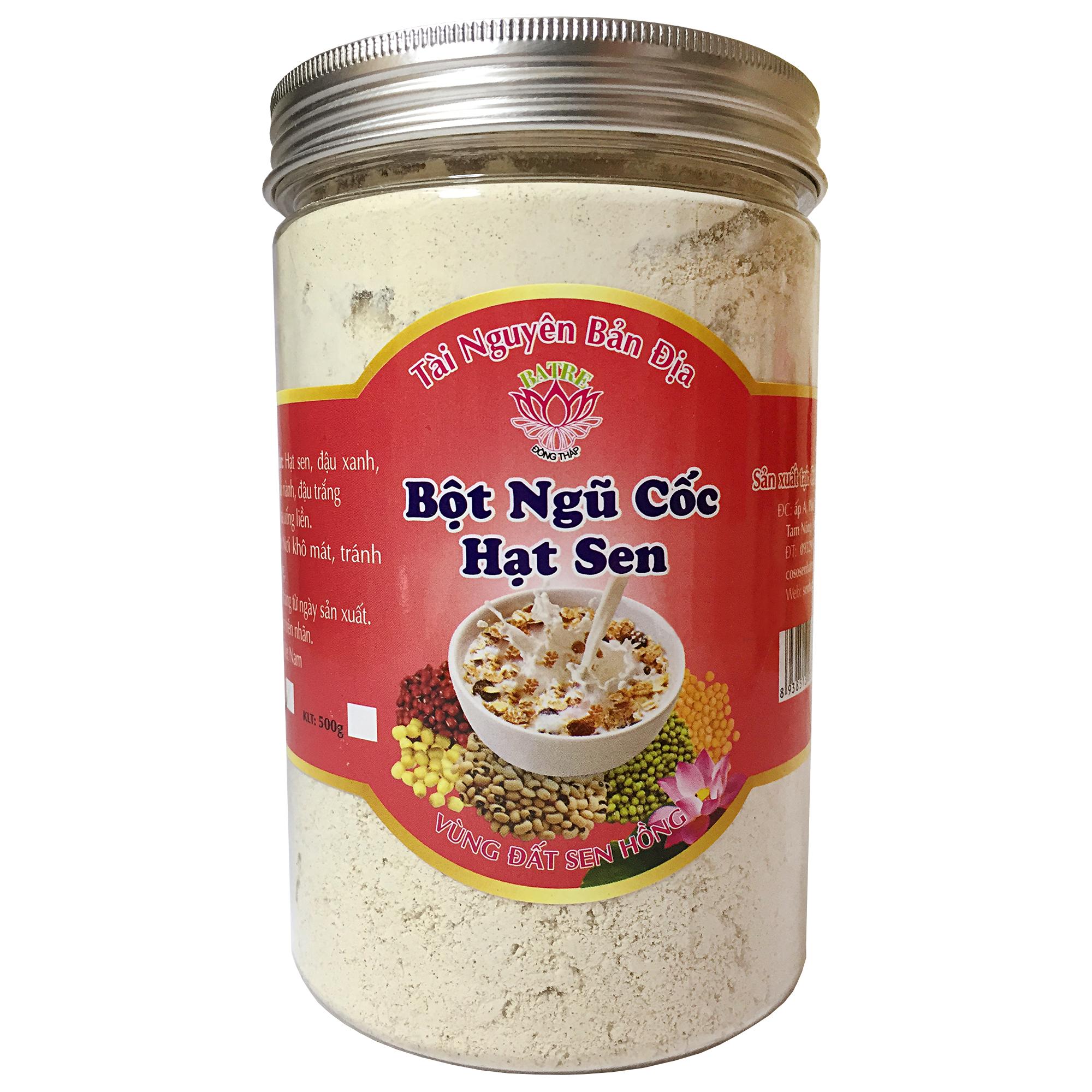 [HCM]Bột Ngũ Cốc Hạt Sen (Keo 500gram) - BA TRE - Gồm 5 loại hạt: Hạt Sen - Đậu Xanh - Đậu Đỏ - Đậu Nành - Đậu Trắng