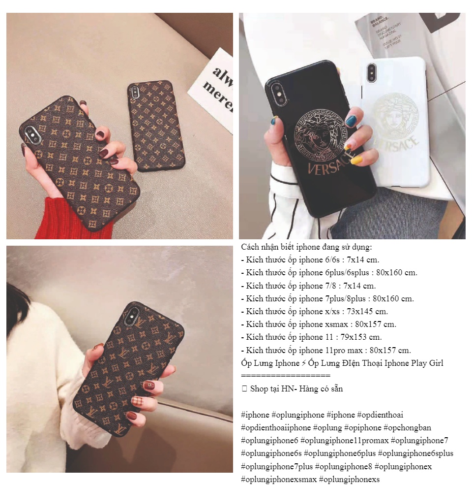 Ốp Lưng Iphone - Ốp Lưng Điện Thoại Iphone LV - Versace - Iphone 7-8-X-XS