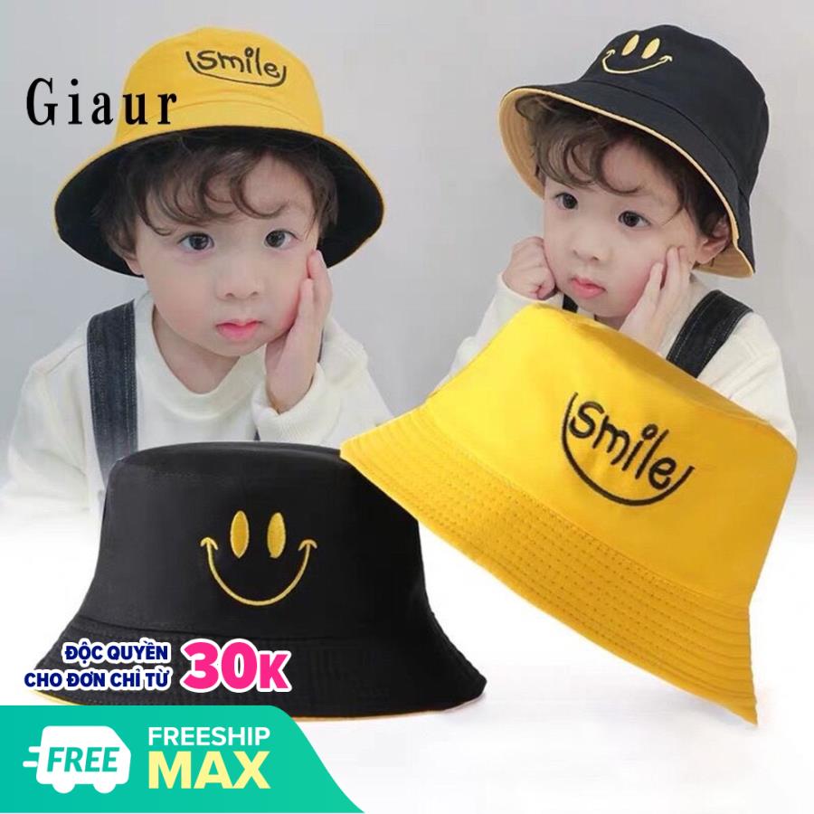 Mũ bucket 2 mặt rộng vành cho bé từ 3-8tuổi