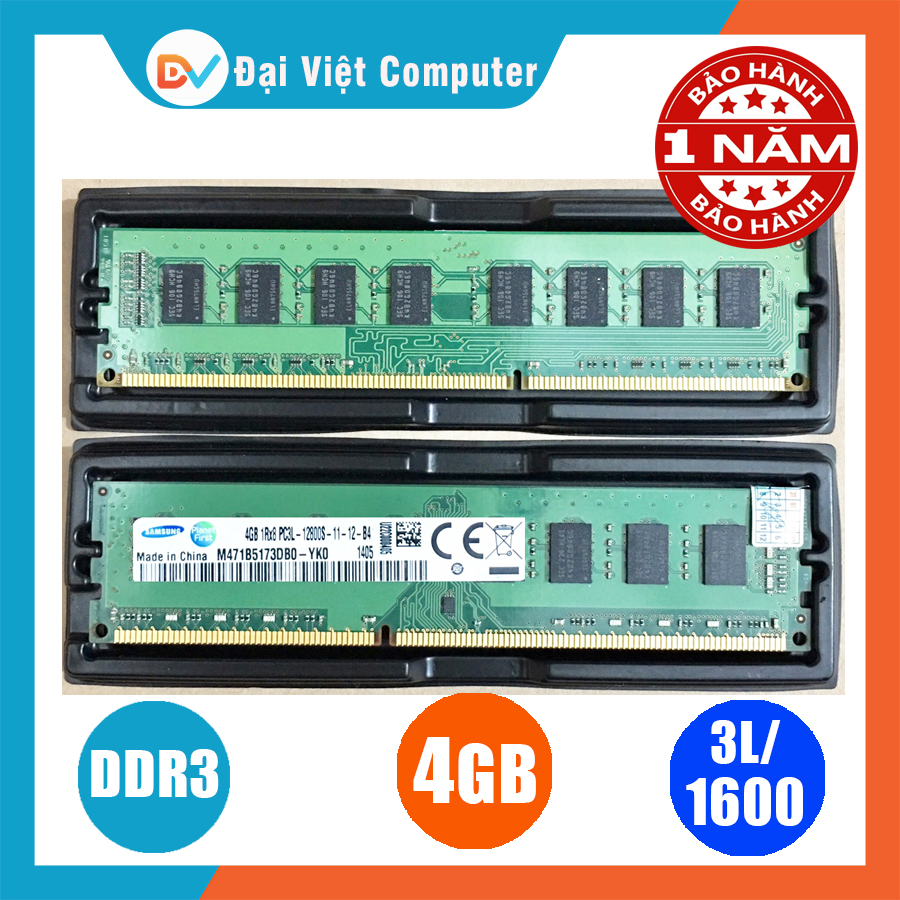 Ram máy tính 4gb ddr3 bus 1600 mhz - ram pc samsung/hynix/kingston/micron/ crucial/navia - pcr3 4gb
