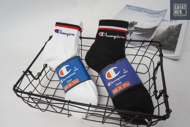 Tất - Vớ Champion Cổ Trung Hàng VNXK ( Mua 5 Đôi Tặng 1 Đôi Adidas Cổ trung hàng VNXK)