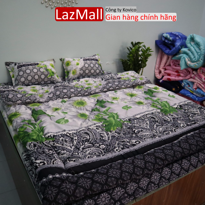 Set chăn phao + ga gối màu kẻ và hoa lá(, chăn phao 5 món, chăn mền người lớn, chăn ngủ, chăn bông, chăn phao mùa đông chần bông, chăn phao siêu nhẹ, chăn phao chần bông dày, chăn phao 4 mùa, bộ chăn phao 5 món