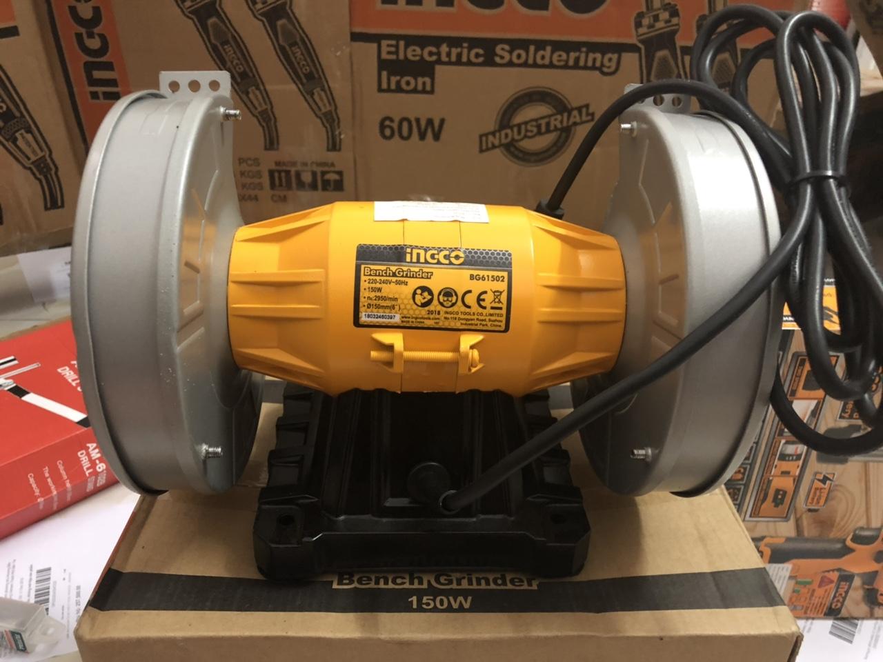 Máy mài để bàn 2 đá 150w ingco bg61502