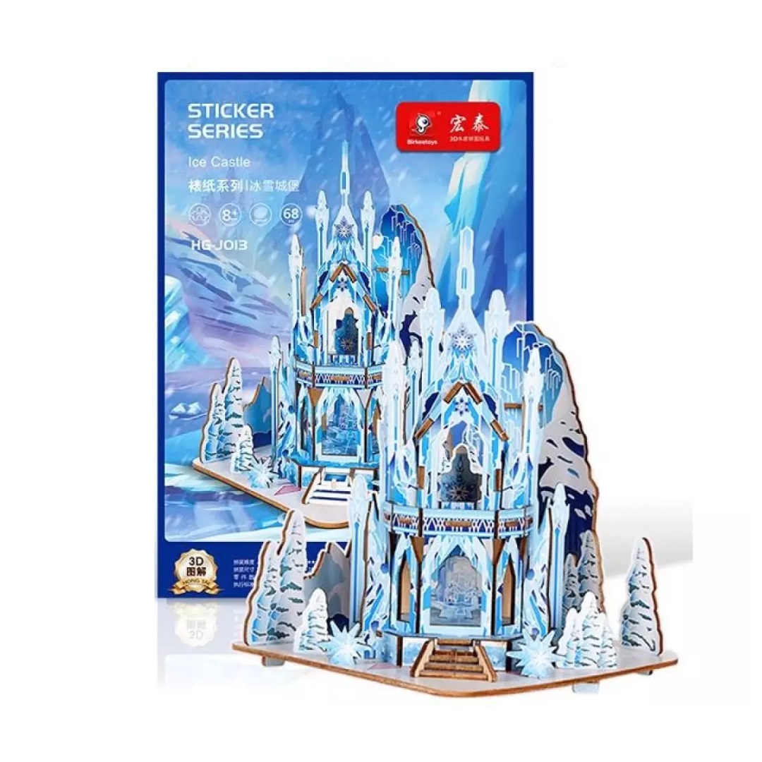 Đồ chơi lắp ráp gỗ 3D mô hình Lâu đài băng (Ice Castle Frozen) - 68 mảnh ghép