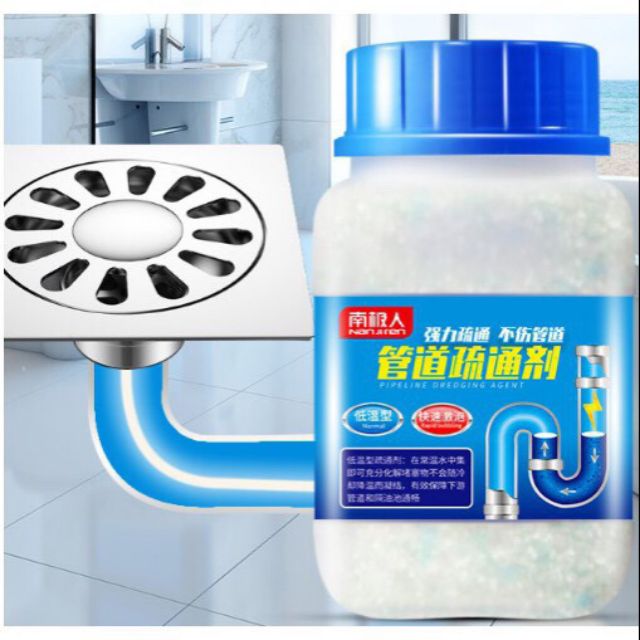 Combo 2 Chai bột thông cống nắp xanh - Lọ bột thông cống số 1 thông tắc cống bồn rửa bát thoát nước nhà tắm