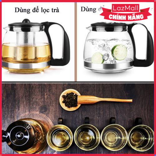 Bộ Bình Lọc Trà Thủy Tinh Vouller Kèm 4 Cốc - Hàng Chính Hãng
