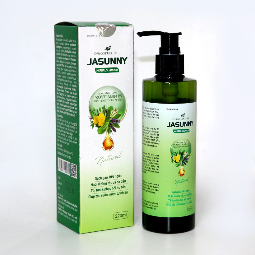 DẦU GỘI DƯỢC LIỆU JASUNNY - 220ml - sạch gàu hết ngứa nuôi dưỡng tóc và da đầu tái tạo phục hồi hư tổn suôn mượt