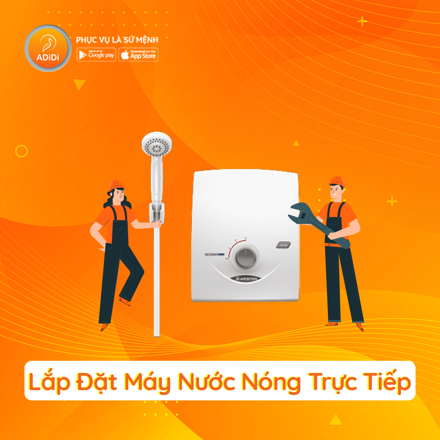 Công lắp máy nước nóng trực tiếp