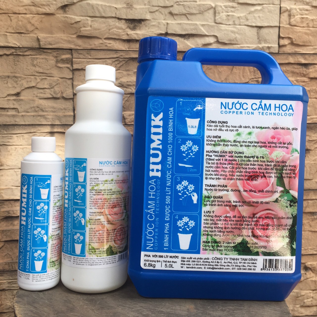 Nước cắm hoa Humik chai 250ml-pha được 25 lít nước cắm hoa- giúp hoa tươi từ 7-20 ngày