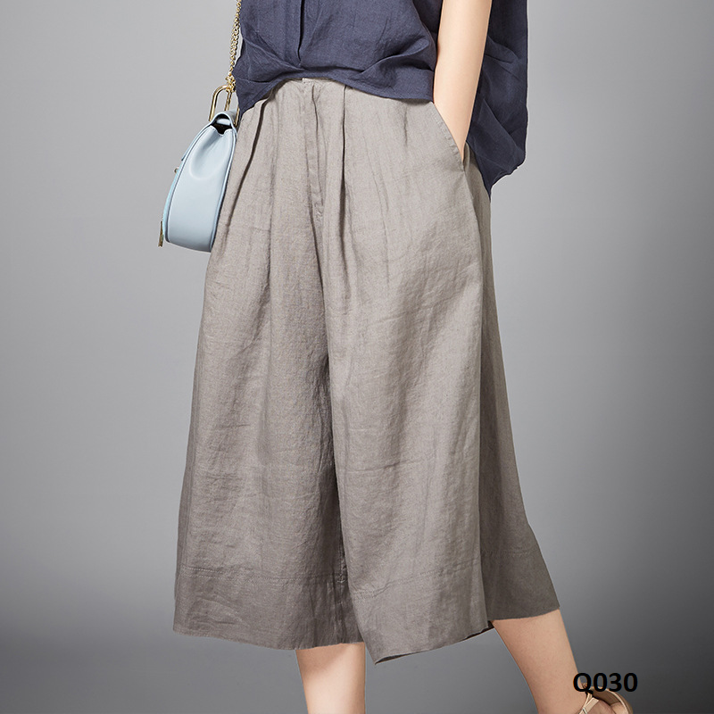 Q030-quần linen ống rộng