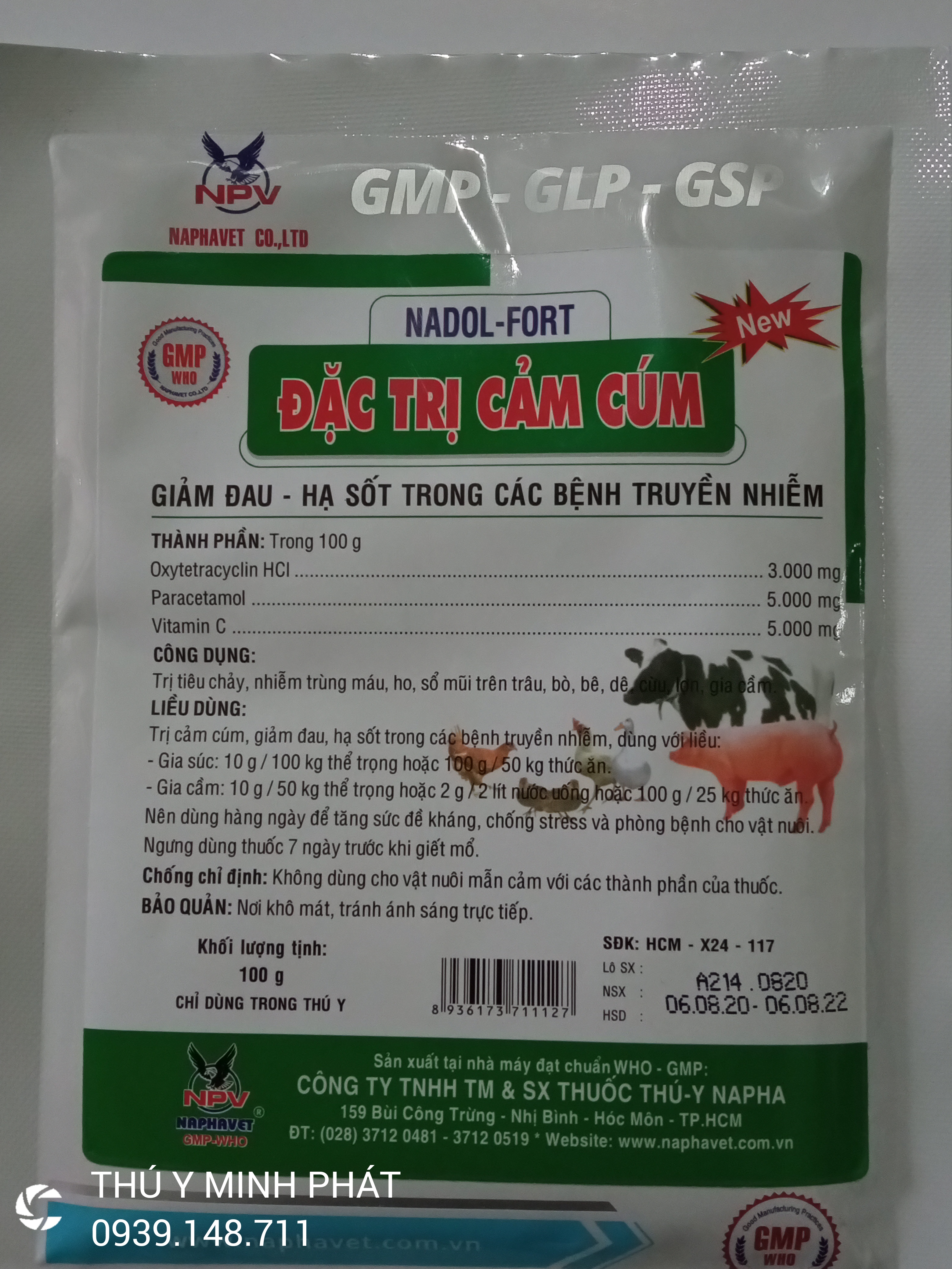 Cảm cúm , tỏi. Nadol for gói 100gr
