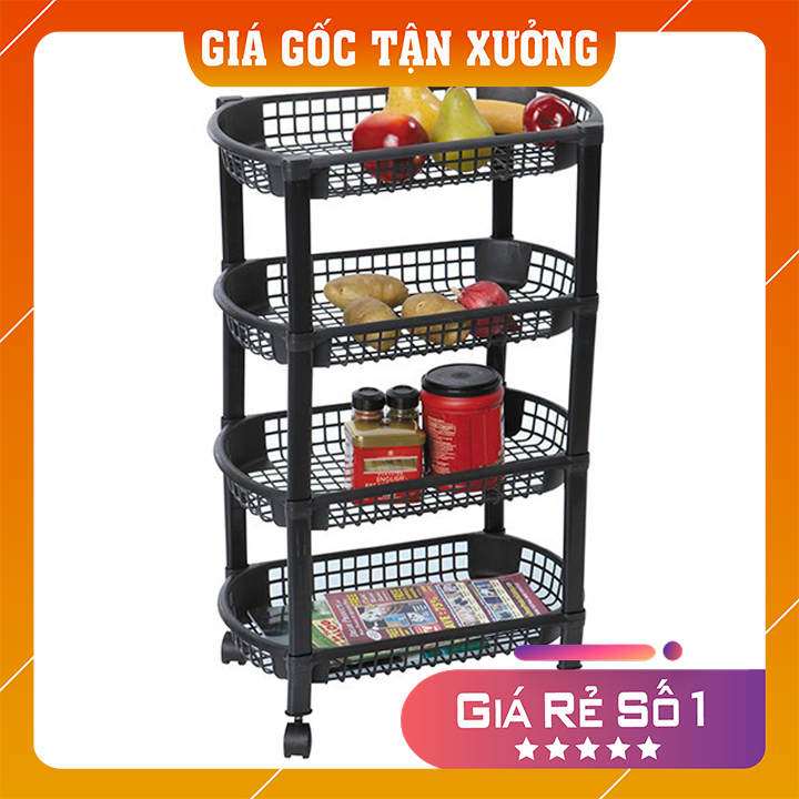 [HOT] Kệ 4 tầng đa năng có bánh xe Tashuan TS5319 kệ 4 tầng để đồ lắp ghép đơn giản thông minh giá rẻ bằng nhựa giúp tiết kiệm không gian bánh xe tiện lợi có thể di chuyển - Hàng Việt Nam xuất khẩu - Nhà Của Bạn