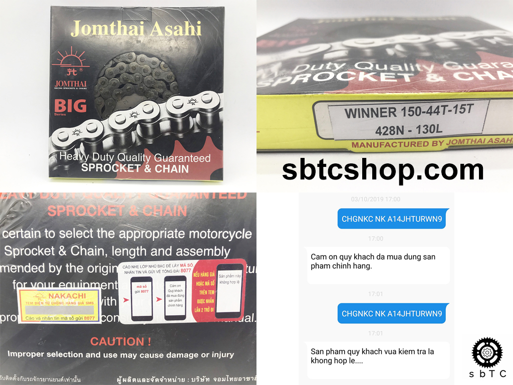 [HCM]NSD Mặt Trời Winner 150 Nhông sên dĩa Jomthai Asahi