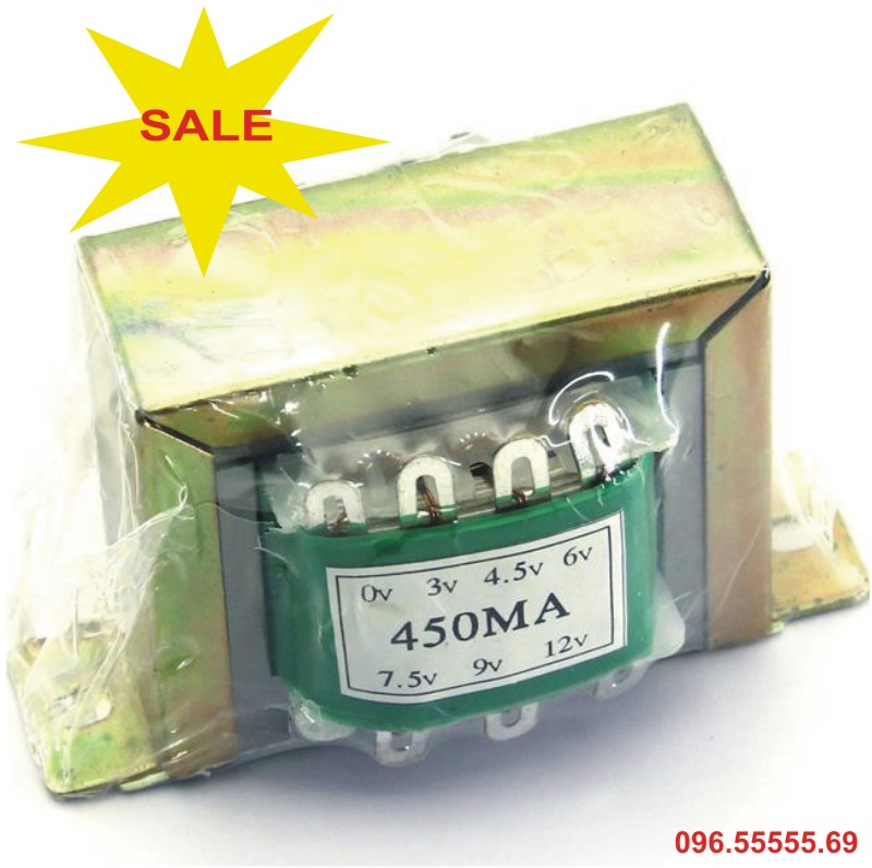 Biến áp 220V 450mA nhiều đầu ra