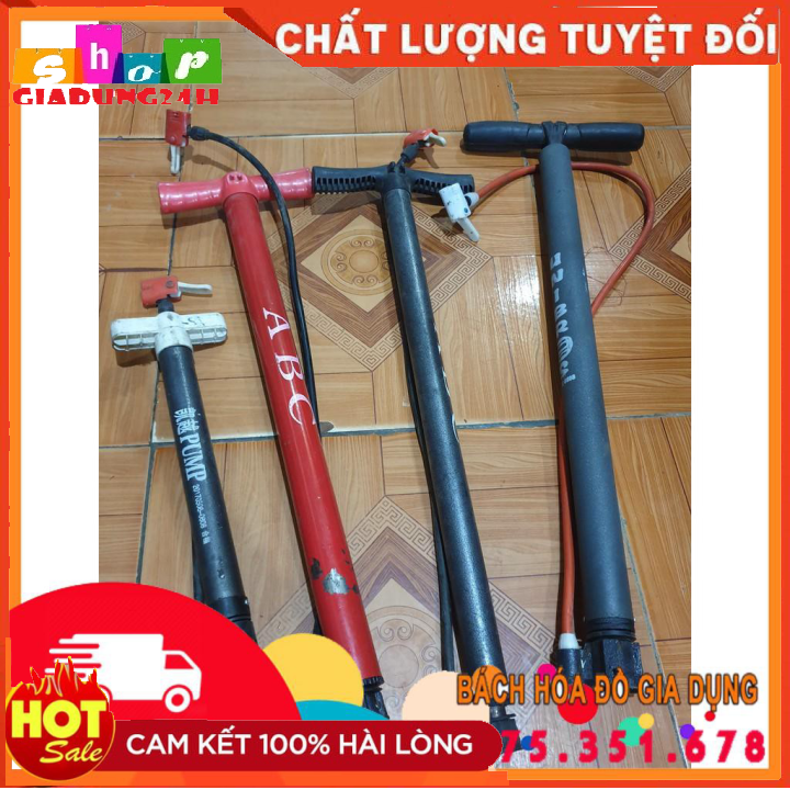 Bơm Cầm Tay Mini, trung, đại dùng trong bơm xe đạp xe máy-Gidung24h