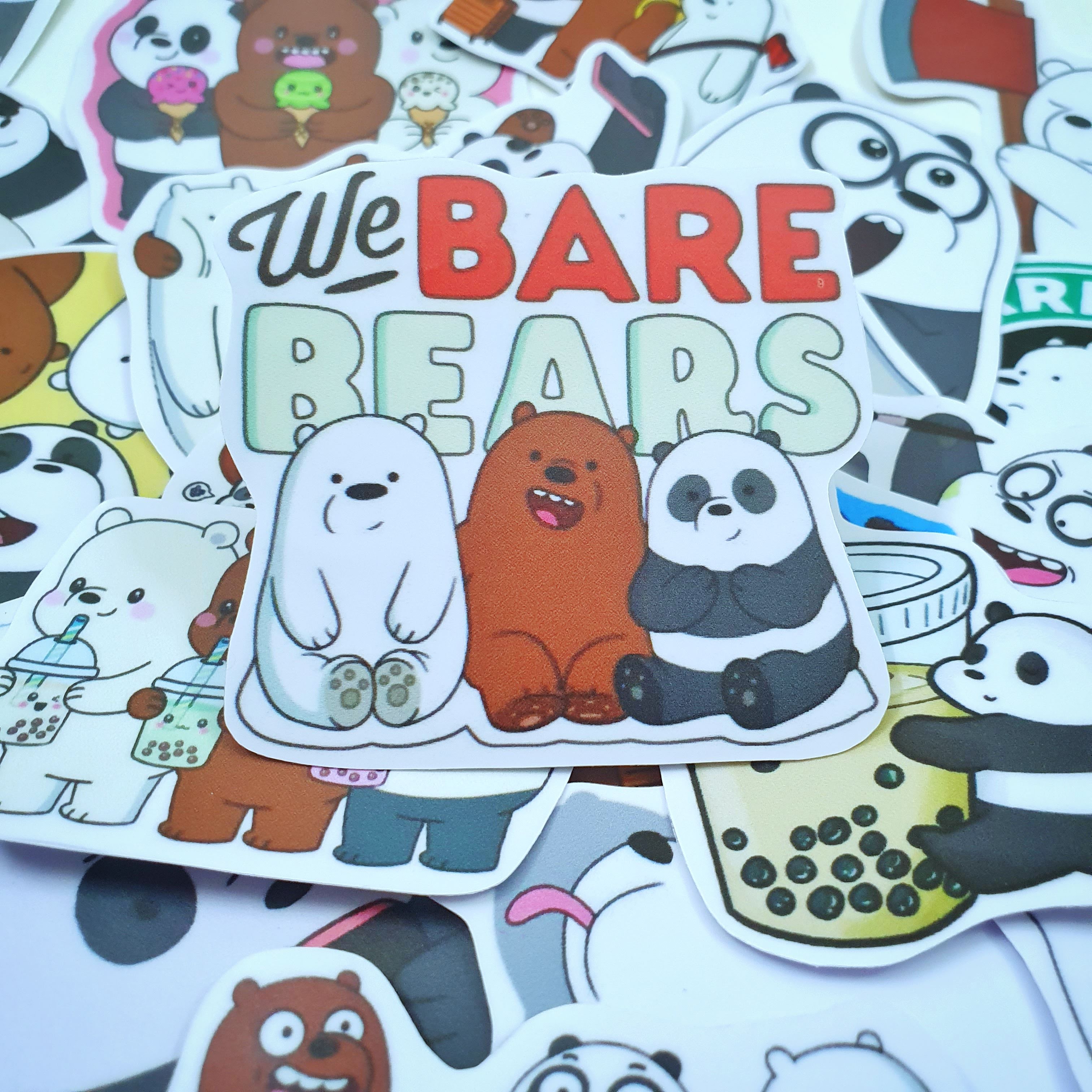 [HCM]Bộ hình dán We Bare Bears sticker chống nước cao cấp không bay màu